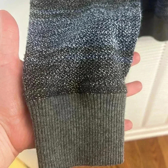 Faherty Sweater Mens Large Reversible Crew Midnight Nep Blue Gray Casual - Picture 3 of 5